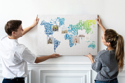 Tableau en liège Mots clés liés à la pensée positive.
