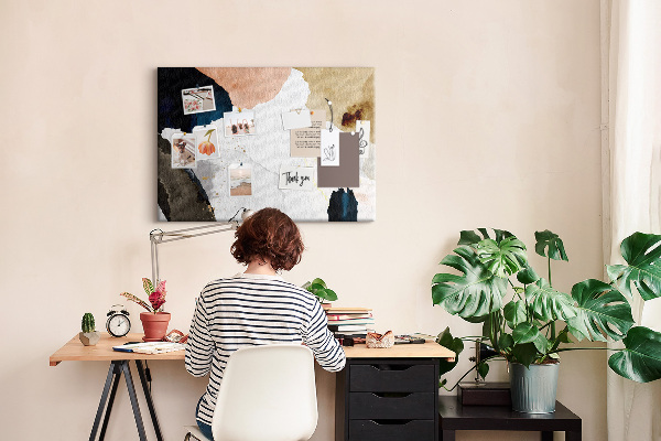 Tableau affichage liège Taches abstraites aux couleurs atténuées