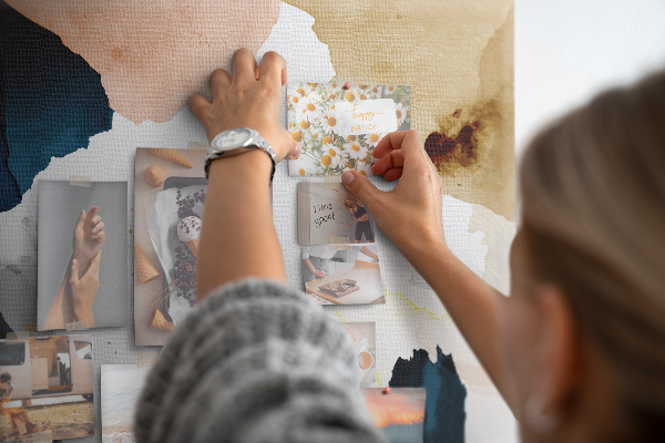 Tableau affichage liège Taches abstraites aux couleurs atténuées