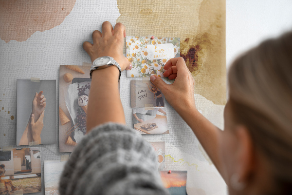 Tableau affichage liège Taches abstraites aux couleurs atténuées