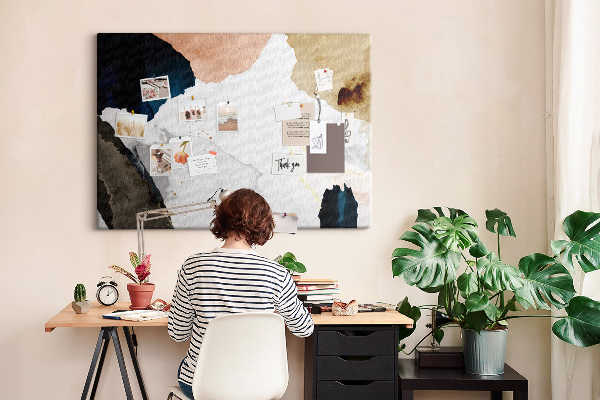 Tableau affichage liège Taches abstraites aux couleurs atténuées