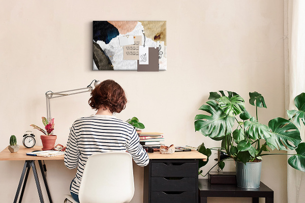 Tableau affichage liège Taches abstraites aux couleurs atténuées