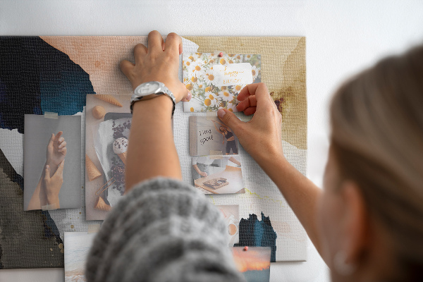 Tableau affichage liège Taches abstraites aux couleurs atténuées