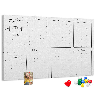 Tableau affichage liège Un agenda quadrillé pour organiser votre temps