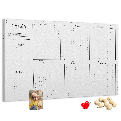 Tableau affichage liège Un agenda quadrillé pour organiser votre temps