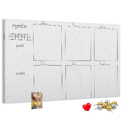 Tableau affichage liège Un agenda quadrillé pour organiser votre temps