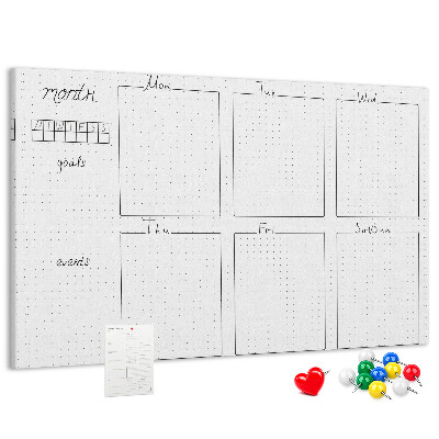 Tableau affichage liège Un agenda quadrillé pour organiser votre temps