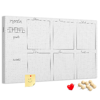 Tableau affichage liège Un agenda quadrillé pour organiser votre temps