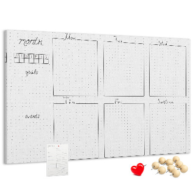 Tableau affichage liège Un agenda quadrillé pour organiser votre temps