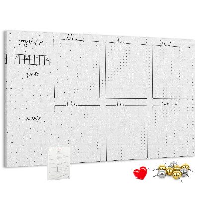 Tableau affichage liège Un agenda quadrillé pour organiser votre temps