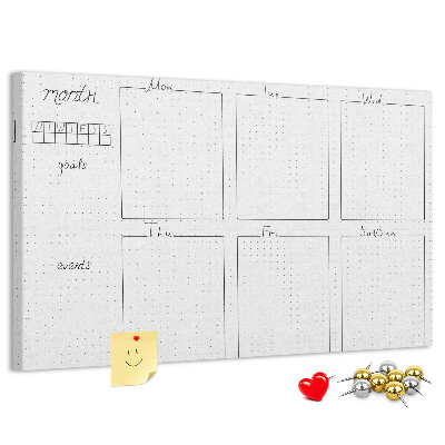 Tableau affichage liège Un agenda quadrillé pour organiser votre temps
