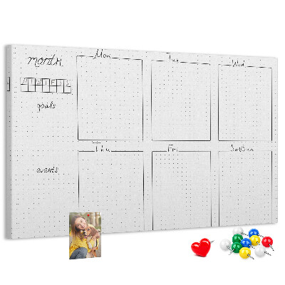 Tableau affichage liège Un agenda quadrillé pour organiser votre temps