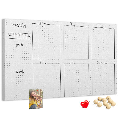 Tableau affichage liège Un agenda quadrillé pour organiser votre temps