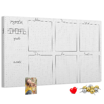 Tableau affichage liège Un agenda quadrillé pour organiser votre temps