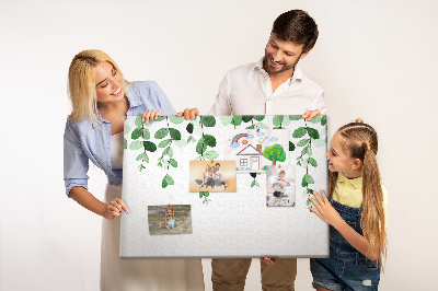 Tableau en liège Feuilles vertes dans un style aquarelle délicat