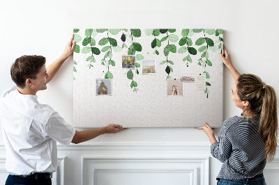 Tableau en liège Feuilles vertes dans un style aquarelle délicat