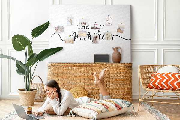 Tableau affichage liège Les plus beaux souvenirs dans un style élégant