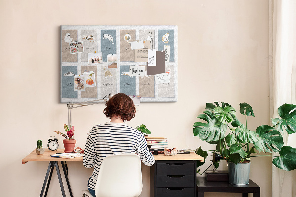 Tableau en liège Calendrier avec de jolies illustrations d'animaux de compagnie