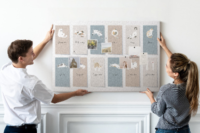 Tableau en liège Calendrier avec de jolies illustrations d'animaux de compagnie