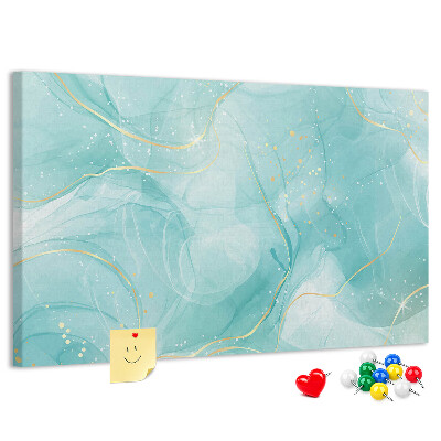 Tableau affichage liège Des vagues délicates dans des tons turquoise