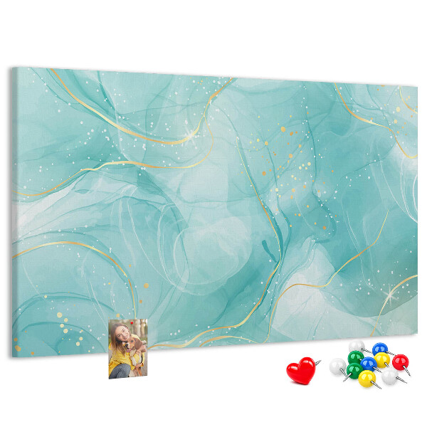 Tableau affichage liège Des vagues délicates dans des tons turquoise