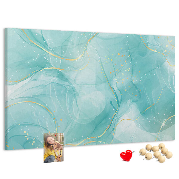 Tableau affichage liège Des vagues délicates dans des tons turquoise