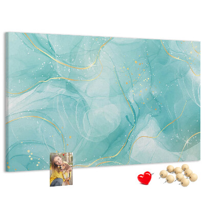 Tableau affichage liège Des vagues délicates dans des tons turquoise