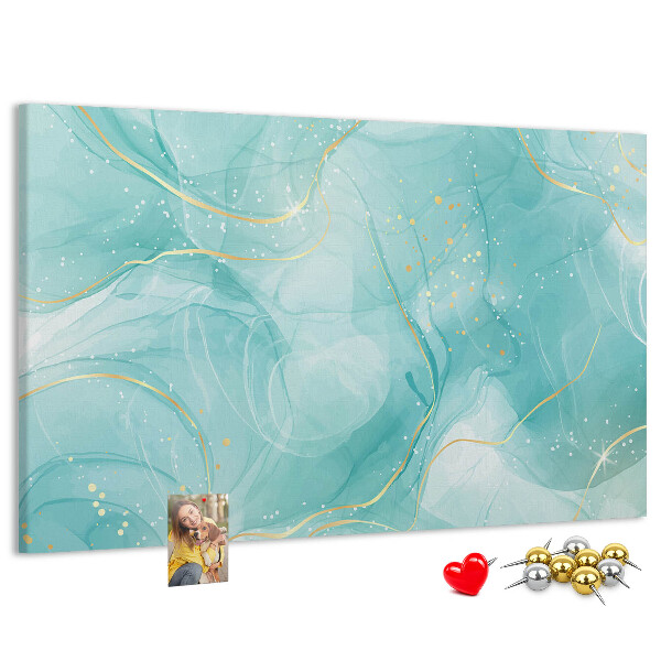 Tableau affichage liège Des vagues délicates dans des tons turquoise