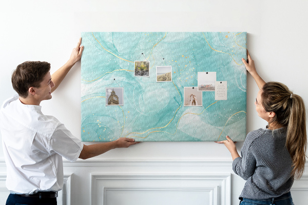 Tableau affichage liège Des vagues délicates dans des tons turquoise