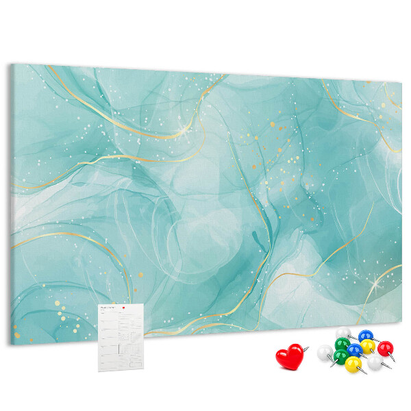 Tableau affichage liège Des vagues délicates dans des tons turquoise
