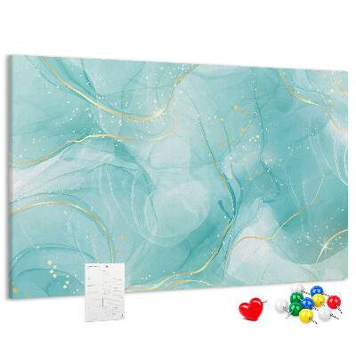 Tableau affichage liège Des vagues délicates dans des tons turquoise