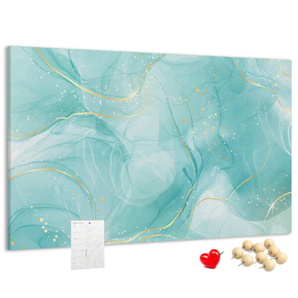 Tableau affichage liège Des vagues délicates dans des tons turquoise