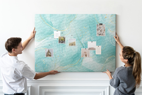 Tableau affichage liège Des vagues délicates dans des tons turquoise