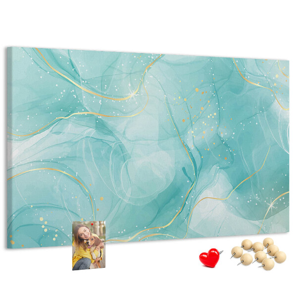Tableau affichage liège Des vagues délicates dans des tons turquoise