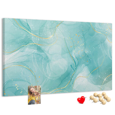 Tableau affichage liège Des vagues délicates dans des tons turquoise