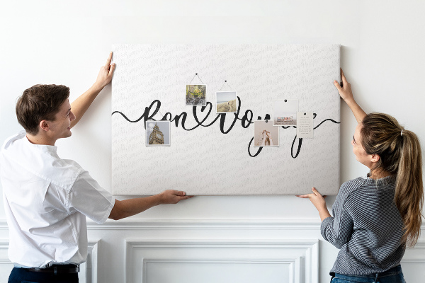 Tableau de liège Une inscription élégante pour dire adieu aux voyageurs