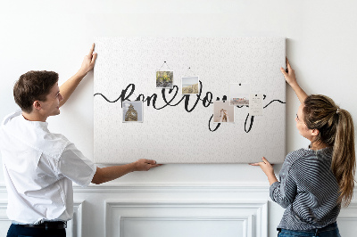 Tableau de liège Une inscription élégante pour dire adieu aux voyageurs