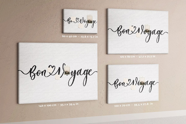 Tableau de liège Une inscription élégante pour dire adieu aux voyageurs
