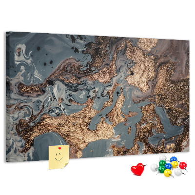 Tableau affichage liège Motif élégant dans les tons or et bleu