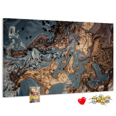 Tableau affichage liège Motif élégant dans les tons or et bleu