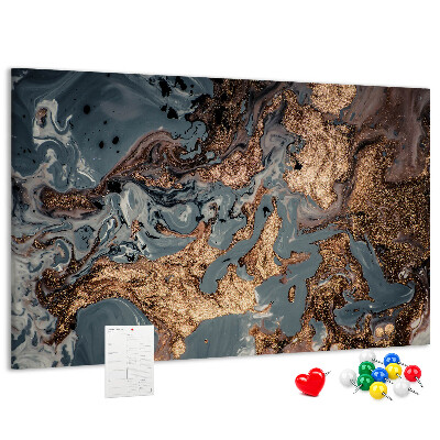 Tableau affichage liège Motif élégant dans les tons or et bleu