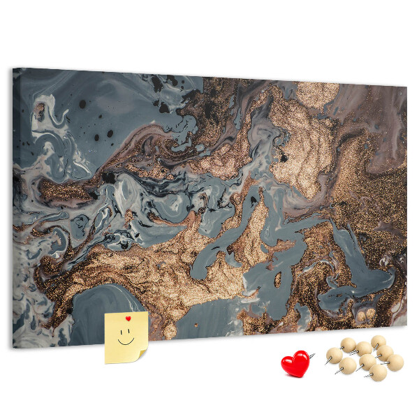 Tableau affichage liège Motif élégant dans les tons or et bleu