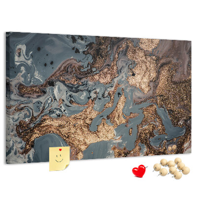 Tableau affichage liège Motif élégant dans les tons or et bleu