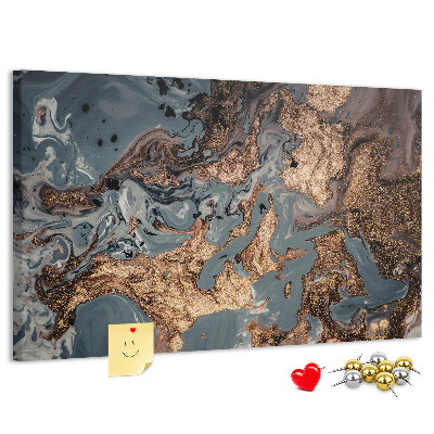 Tableau affichage liège Motif élégant dans les tons or et bleu