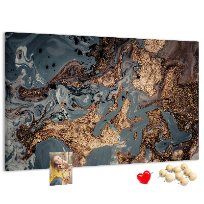 Tableau affichage liège Motif élégant dans les tons or et bleu