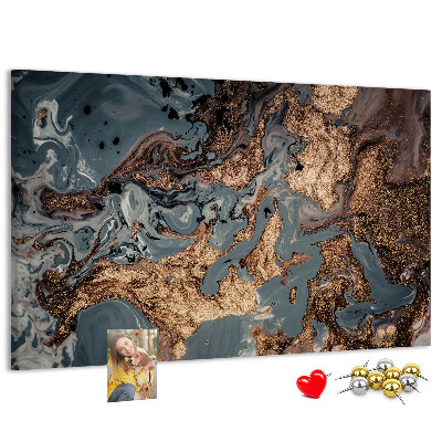 Tableau affichage liège Motif élégant dans les tons or et bleu