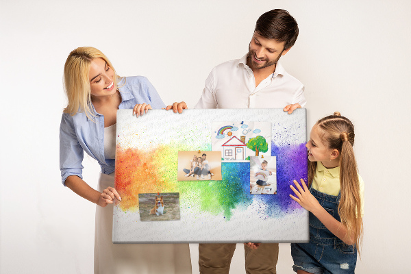 Tableau affichage liège Des éclairs colorés dans un arc-en-ciel de couleurs.