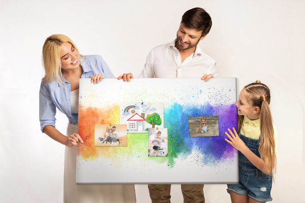 Tableau affichage liège Des éclairs colorés dans un arc-en-ciel de couleurs.