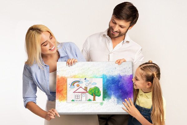 Tableau affichage liège Des éclairs colorés dans un arc-en-ciel de couleurs.
