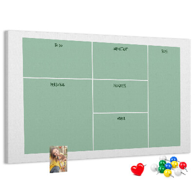 Tableau de liège Organiser les tâches sous forme de tableau